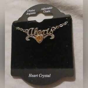 Scriptz "Alexas" Name Heart Crystal Necklace